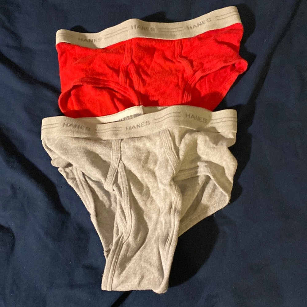 Boys’ Size Large Hanes Briefs Underwear. Both pairs are cleaned and washed.